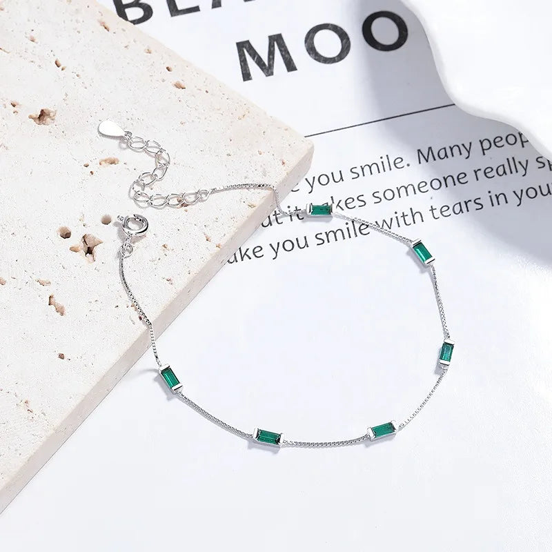 Pulsera con Zirconia Cuadrada Verde