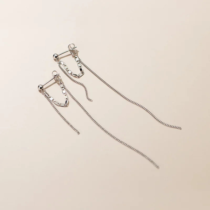 Aretes Largos Doble Cadena
