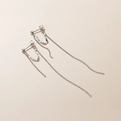Aretes Largos Doble Cadena