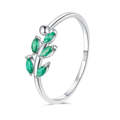Anillo Coctel Hojas en Blanco o Verde