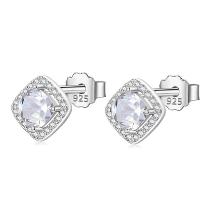 Aretes Cuadrados con Zirconias Brillantes