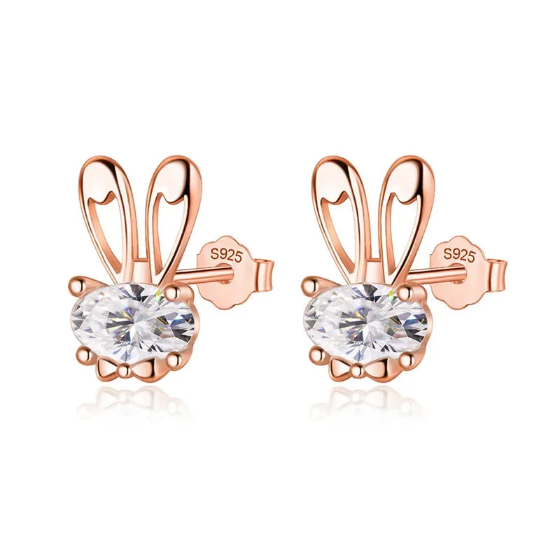 Aretes Mini Conejito con Zirconias