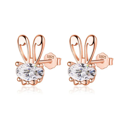 Aretes Mini Conejito con Zirconias