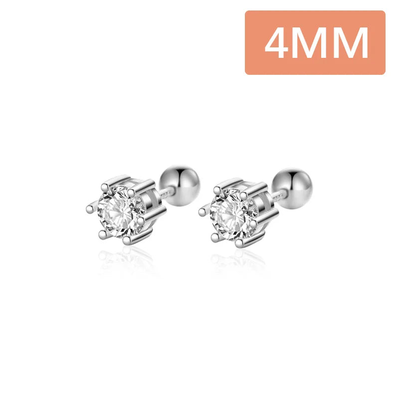 Aretes Zirconia de Seis Garras Dorados o Plateados