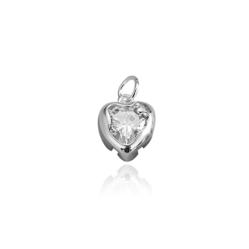 Dije Corazón de Zirconia Blanca, Azul o Rosa