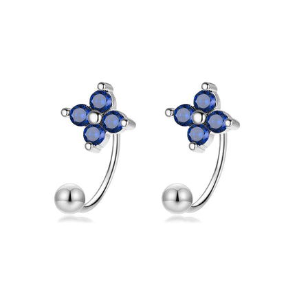 Aretes Bolita Flor o Moño con Zirconia