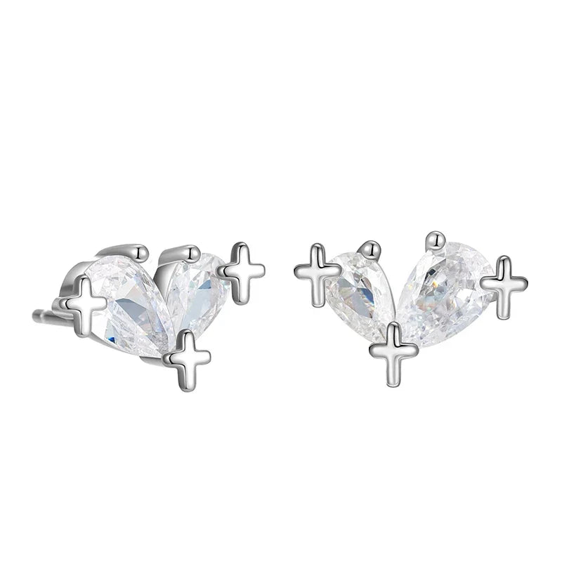 Aretes Estrella y Corazón con Zirconias