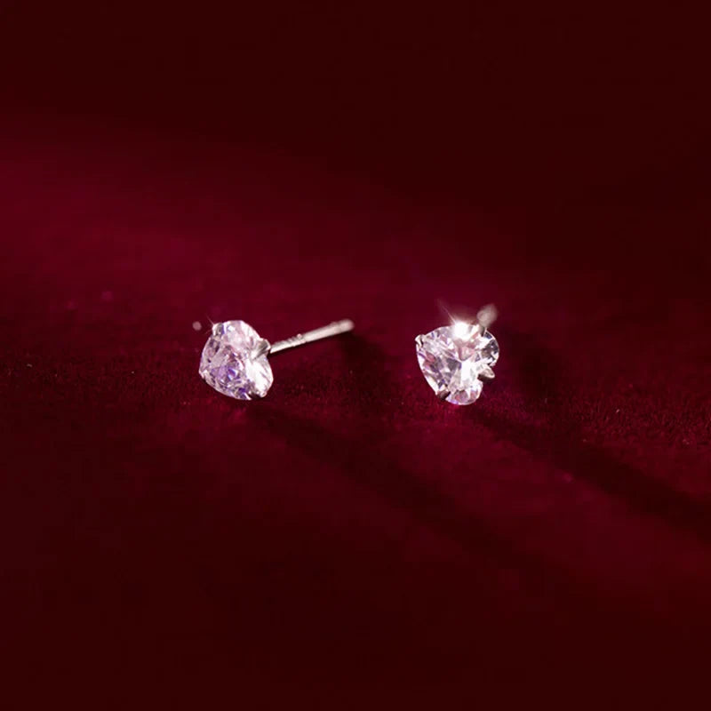 Aretes Mini Corazón Brillante
