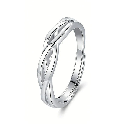 Anillo Ajustable para Pareja con Zirconias