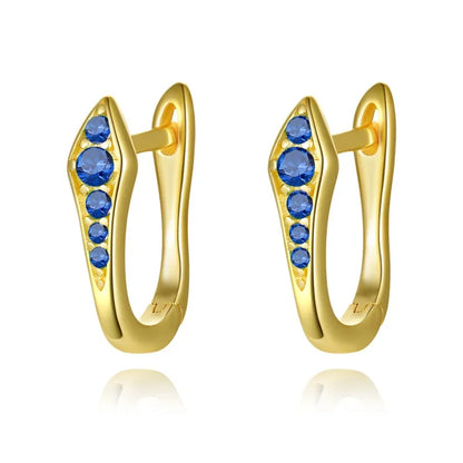 Arracadas con Zirconias Azules, Blancas o Verdes