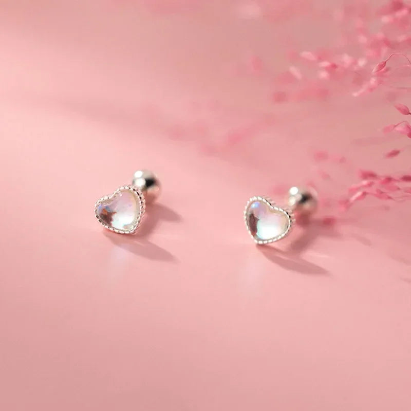 Aretes Corazón Esmaltado de Color