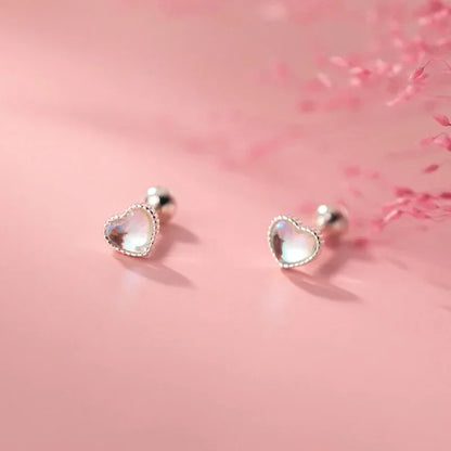 Aretes Corazón Esmaltado de Color