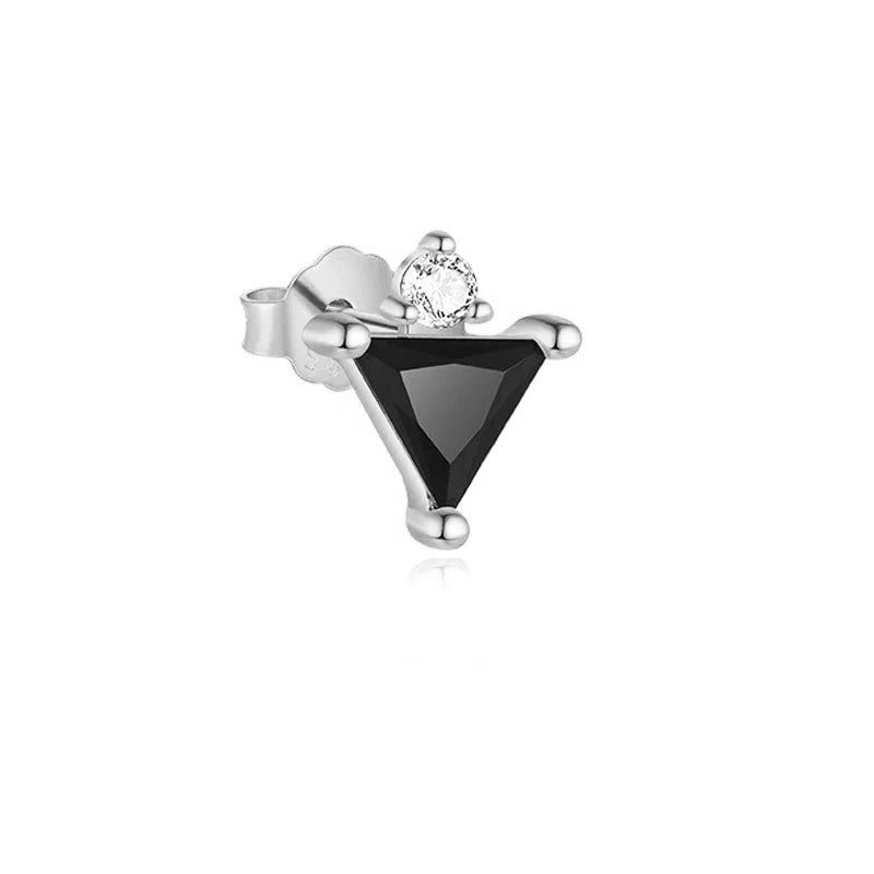 Arete Individual Triángulo Negro