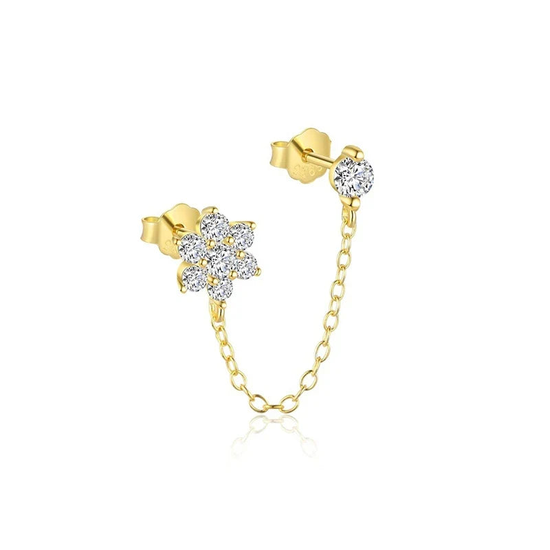 Aretes Borla de Cadena Larga