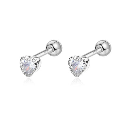 Aretes Zirconia de Color en Cuatro Formas con Rosca