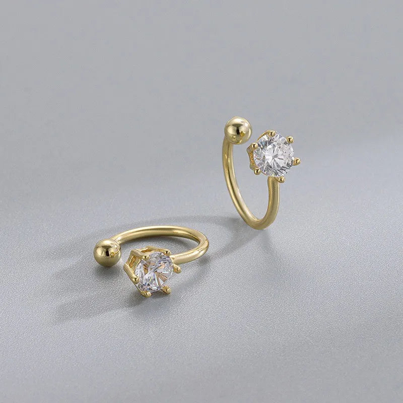 Aretes de Clip con Zirconia en Seis Garras
