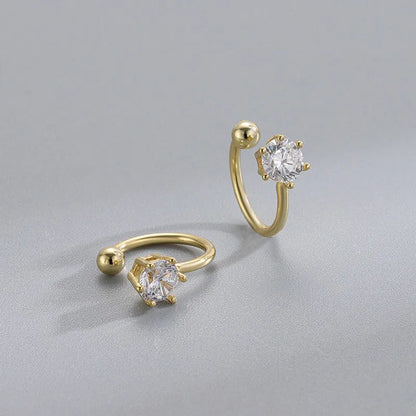 Aretes de Clip con Zirconia en Seis Garras