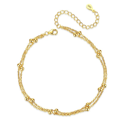 Tobillera Doble Cadena con Esferas