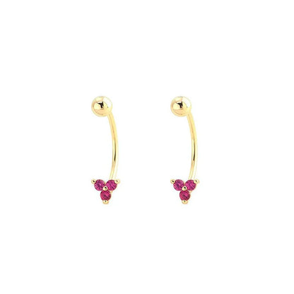 Aretes en C con Tréboles de Zirconia