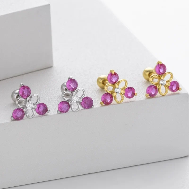Aretes Triángulo con Zirconias