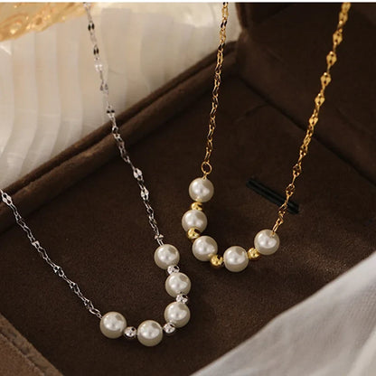 Collar Corto con Perla