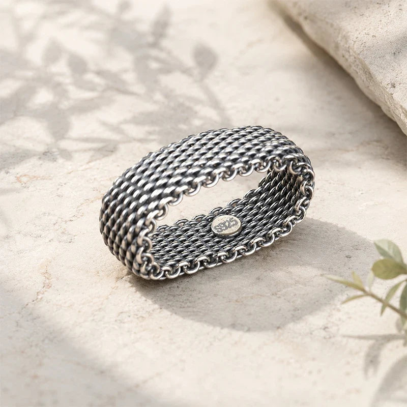 Anillo Tejido Estilo Retro