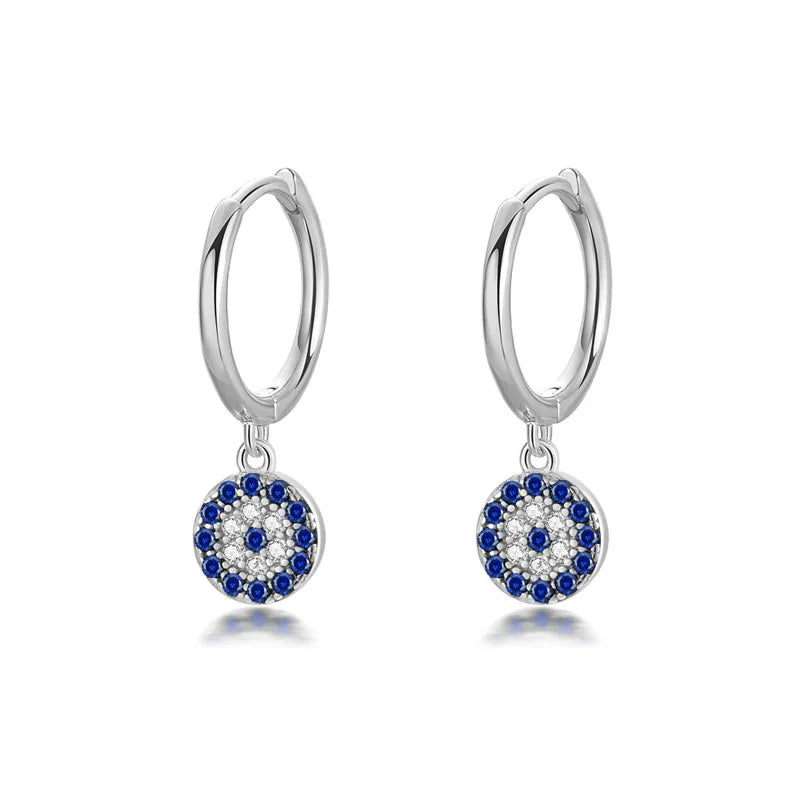 Arracadas Ojo Azul y Blanco