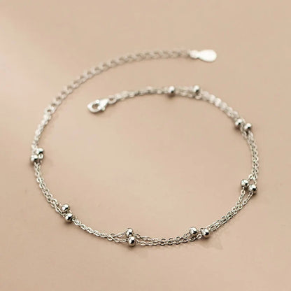Tobillera Doble Cadena con Esferas