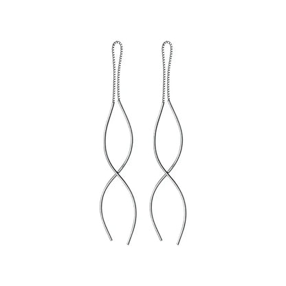 Aretes Largos de Ondas con Bolitas