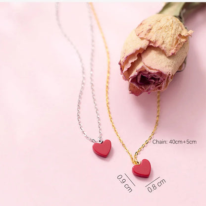 Collar Corazón de Piedra Roja