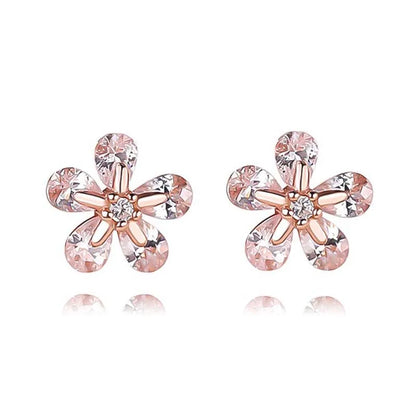 Aretes Flor Clásica con Zirconias