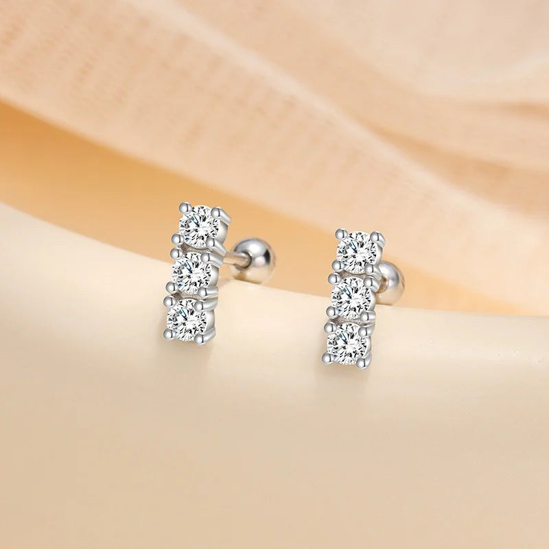 Aretes Botón de Zirconia