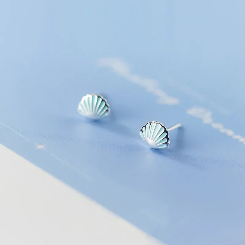 Aretes Concha Azul