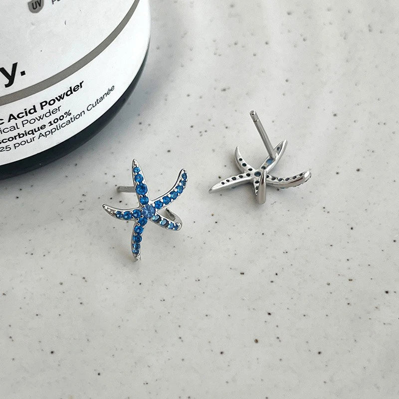 Aretes Estrella de Mar Azul