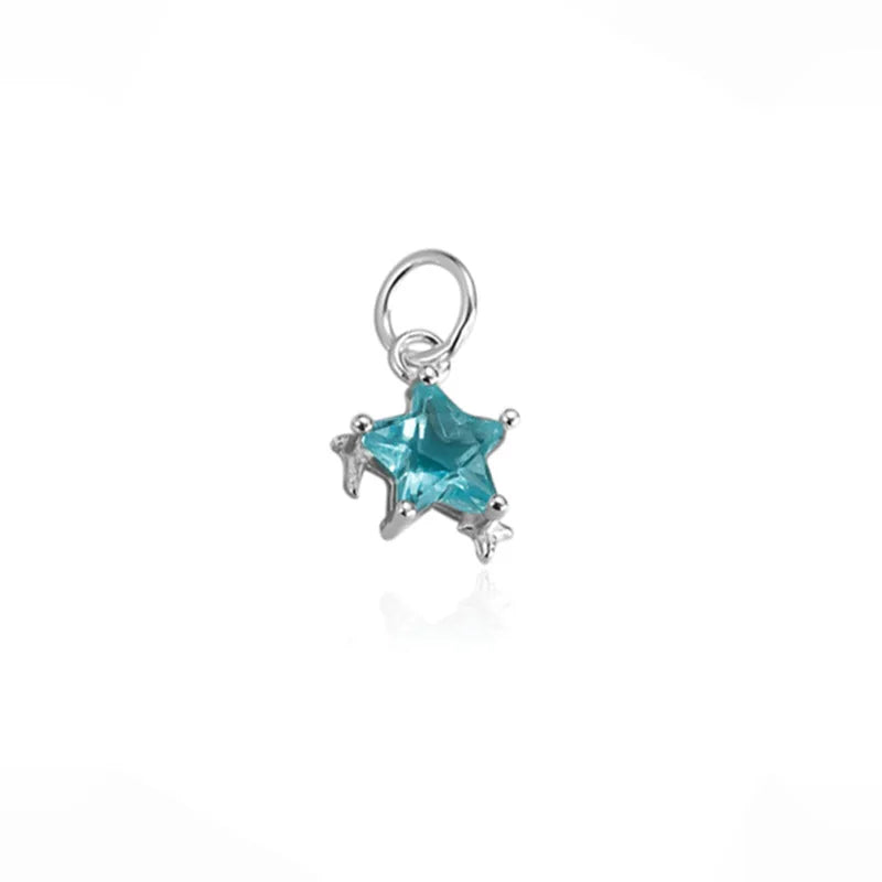 Dije Estrella de Zirconia Blanca, Azul o Rosa