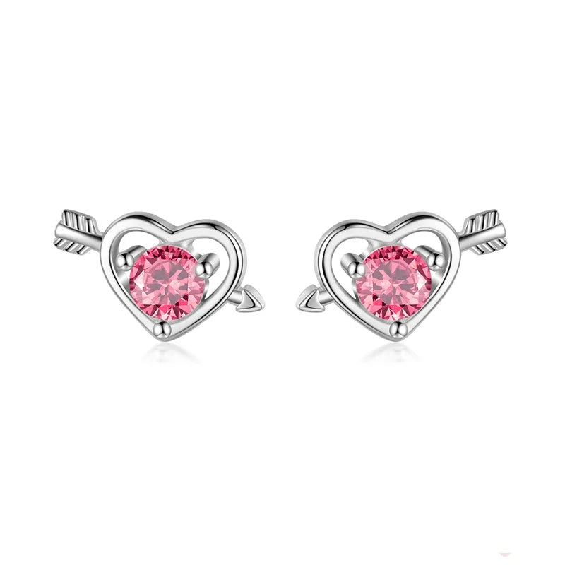Aretes Corazón Blanco o Rosa