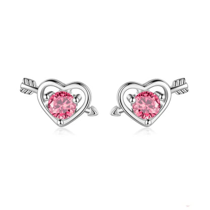 Aretes Corazón Blanco o Rosa