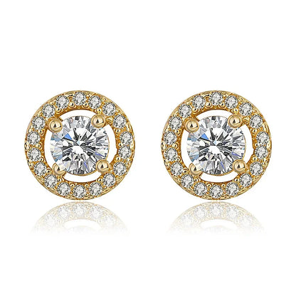 Aretes Gatito Geométrico con Zirconias