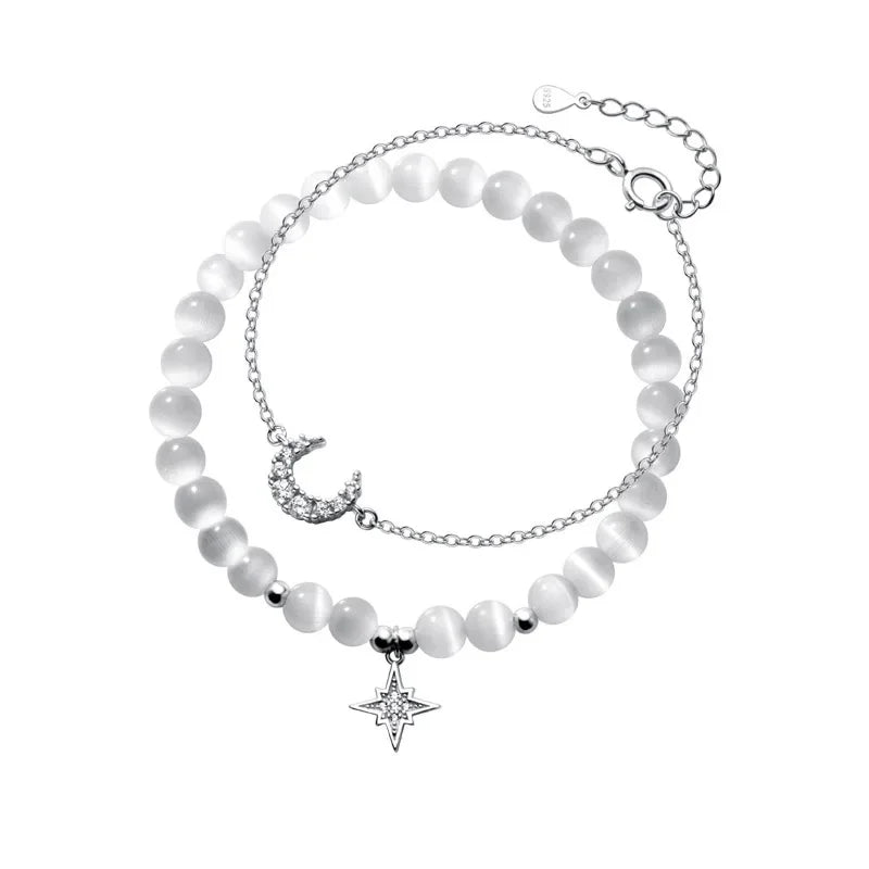 Pulsera Luna y Estrella con Ópalo
