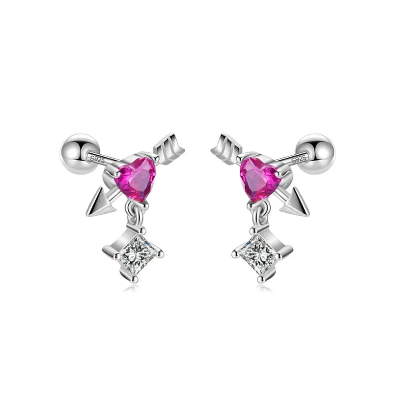 Aretes Osito con Corazón de Zirconia