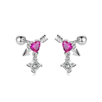 Aretes Osito con Corazón de Zirconia