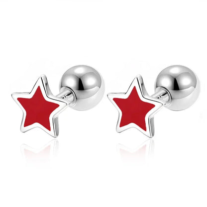 Aretes Bolita con Corazón o Estrella