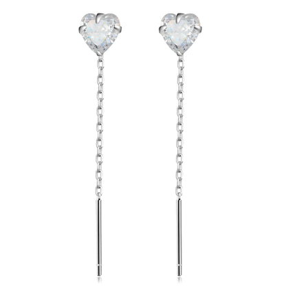 Aretes Largos con Zirconia Colgante en Cinco Formas