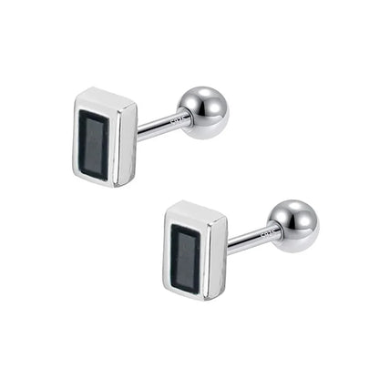 Aretes Zirconia Cuadrada Blanca o Negra
