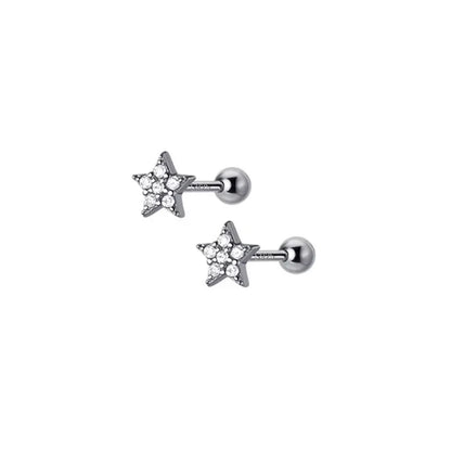 Aretes Mini Estrella con Zirconia