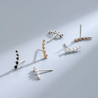 Aretes Curvos con Zirconias de Color