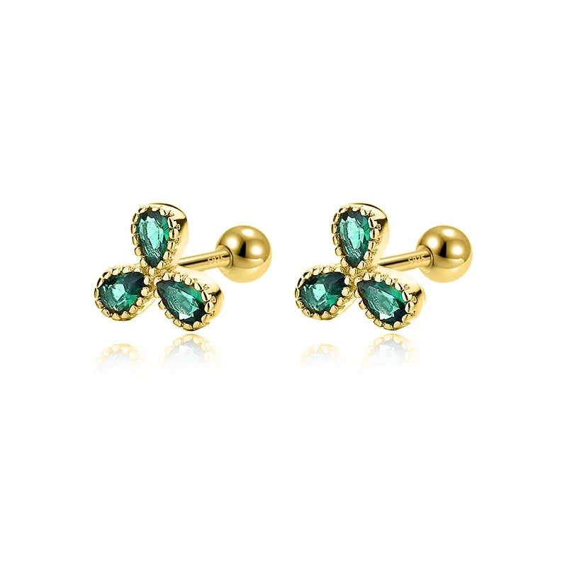 Aretes Flor Brillante con Zirconias