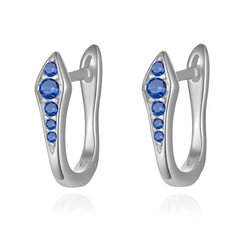 Arracadas con Zirconias Azules, Blancas o Verdes