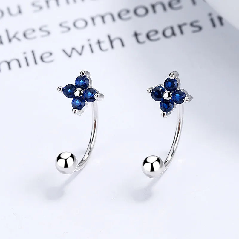 Aretes Bolita Flor o Moño con Zirconia
