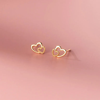 Aretes Botón Corazón